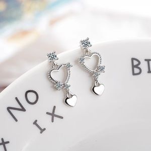 New 925 Sterling Silver Heart Shaped Earrings